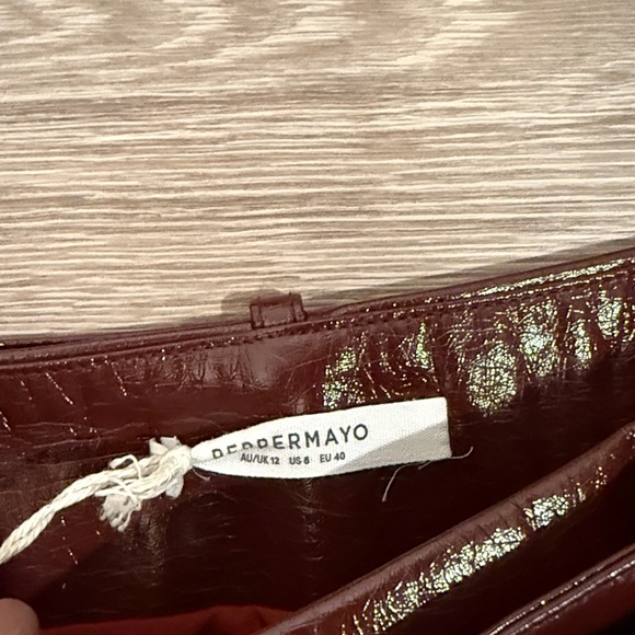 BNWT Peppermayo Wynnie Faux Leather Midi Skirt Size 8 - Picture 5 of 5